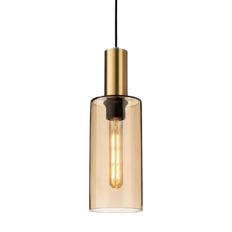 Image of Firstlight Rimini Pendant Light Amber in Satin Brass