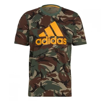 Image of adidas Essentials Camouflage T-Shirt Mens - Green Oxide / Semi Solar Gold