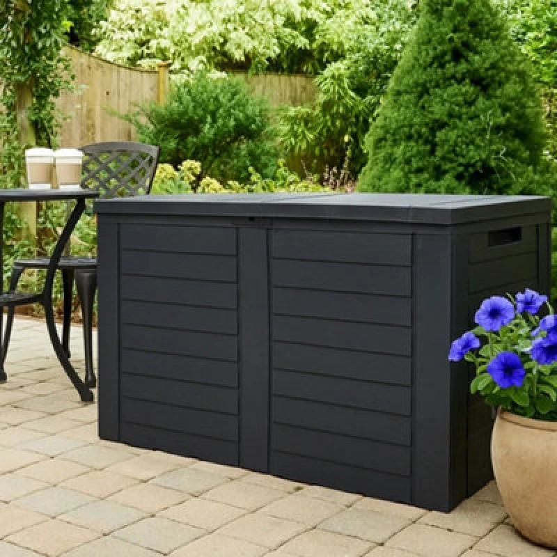 Image of idooka Compact Parcel Box 170L Plastic Garden Storage Outdoor Dark Grey unisex