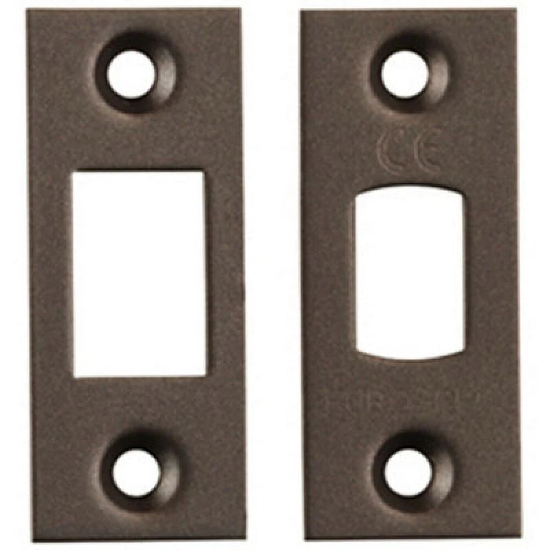 Image of Loops Forend Strike & Fixing Pack Suitable for Tubular Deadbolt Matt Bronze Multi