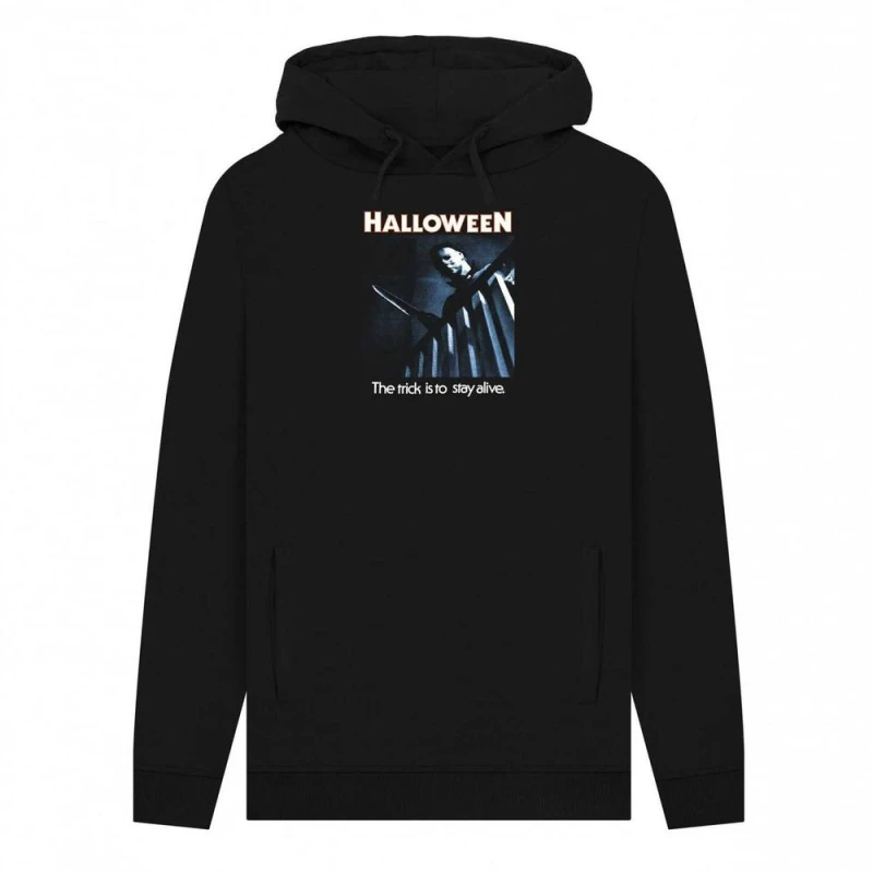Image of Halloween Mens Trick To Stay Alive Hoodie in Black Size: Small Black Male S