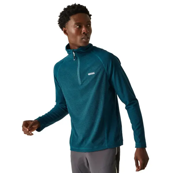 Image of Regatta Mens Montes Lightweight Half Zip Summer Fleece Top L - Chest 41-42' (104-106.5cm) Moroccan Blue RMA212-4VK-L