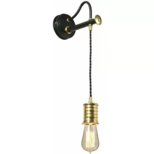 Image of Loops - Wall Light Sconce Black Highly Polished Brass Finish LED E27 60W Bulb