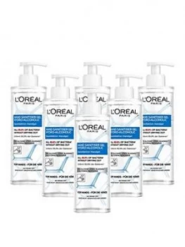 Image of LOreal Paris LOreal Anti Bacterial Hand Sanitiser with Pump 70% Alcohol Large 390ml Pack of 6, One Colour, Women