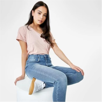 Image of Jack Wills Etton V Neck T-Shirt - Pink