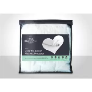 Image of Fine Bedding Company Deep Fill Cotton Mattress Protector, Single