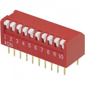 Image of DIP switch Number of pins 10 Piano type TRU COMPONENTS DPR 10