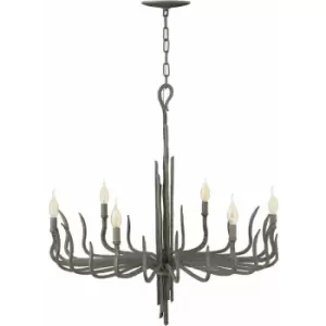 Image of 6 Bulb Chandelier Hanging Pendant LIght Metallic Matte Bronze LED E14 60W Bulb