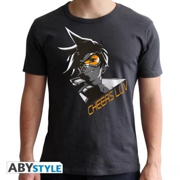 Image of Overwatch - Tracer Mens Medium T-Shirt - Grey