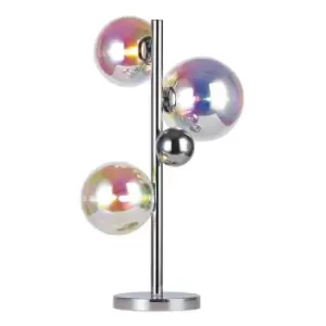 Image of Luminosa Lighting - Luminosa Table Lamp, 3 x G9, Polished Chrome, Iridescent Glass
