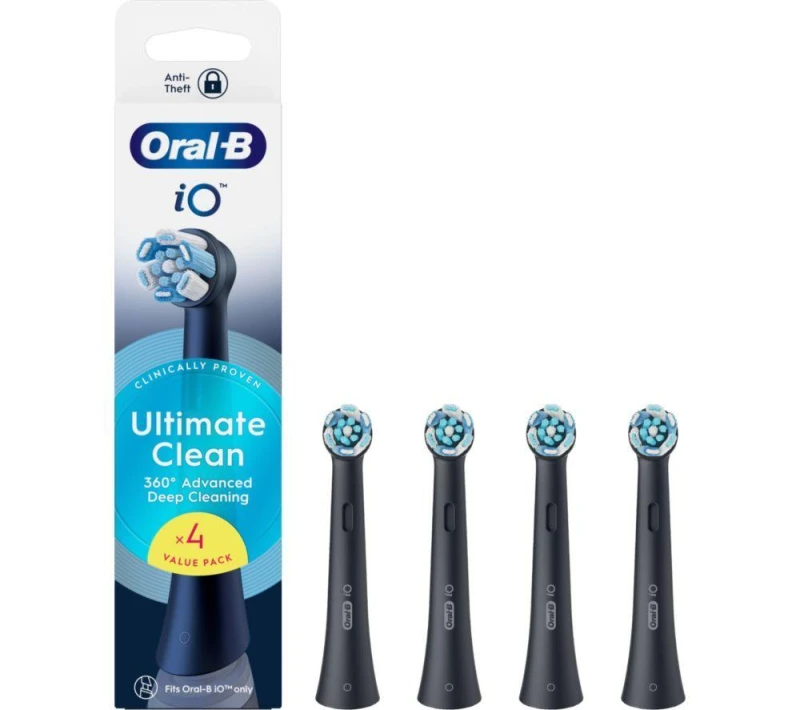 Image of ORAL-B iO Ultimate Clean Replacement Toothbrush Head Pack of 4, Black 8700216194129
