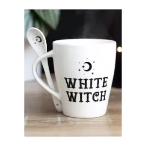 Image of White Witch Ceramic Mug and Spoon Set