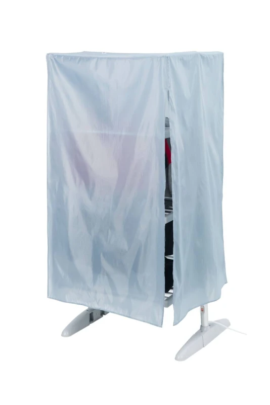 Image of Groundlevel 4 Tier Heated Clothes Airer with Cover in Silver Silver Unisex