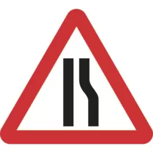 Image of 750mm Triangular Road Narrows Right Roll-up Sign