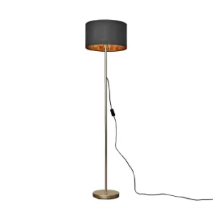 Image of Charlie Gold Floor Lamp with Black and Gold Reni Shade