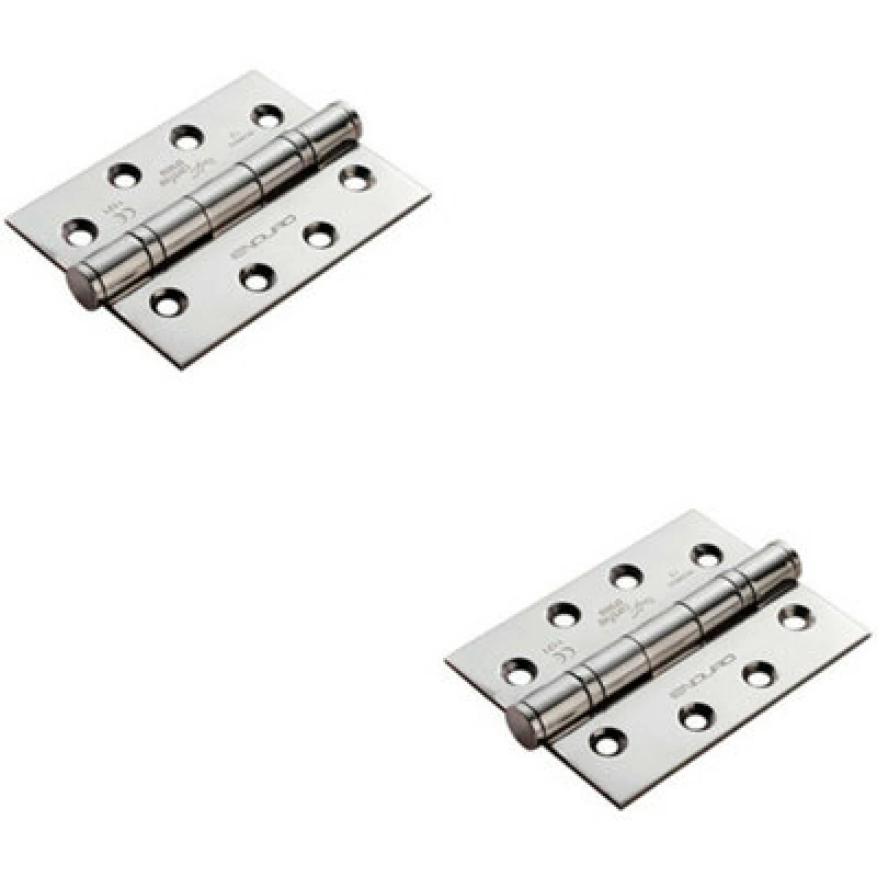 Image of Loops 2x PAIR 102 x 76 x 3mm 13 Ball Bearing Hinge Stainless Steel Interior Door Metallics