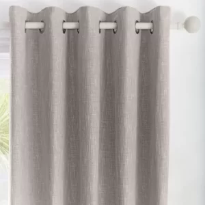 Image of Appletree Loft Boucle Grey Eyelet Curtains Grey