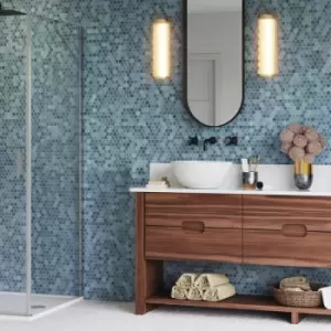 Image of Aqualux Frameless 6mm Side Panel for Hinged Door 1000mm in Chrome