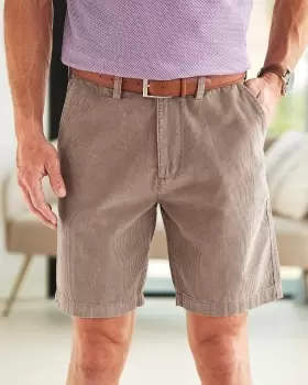 Image of Cotton Traders Mens Cord Chino Shorts in Grey