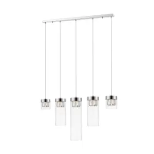 Image of Gem Bar Pendant Ceiling Light, Chrome, 5x G9