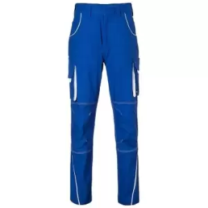 Image of James and Nicholson Mens Level 2 Workwear Pants (46R) (Royal Blue/White) - Royal Blue/White