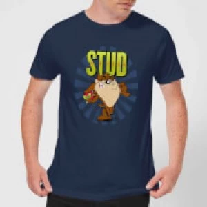 Image of Looney Tunes Stud Taz Mens T-Shirt - Navy - M