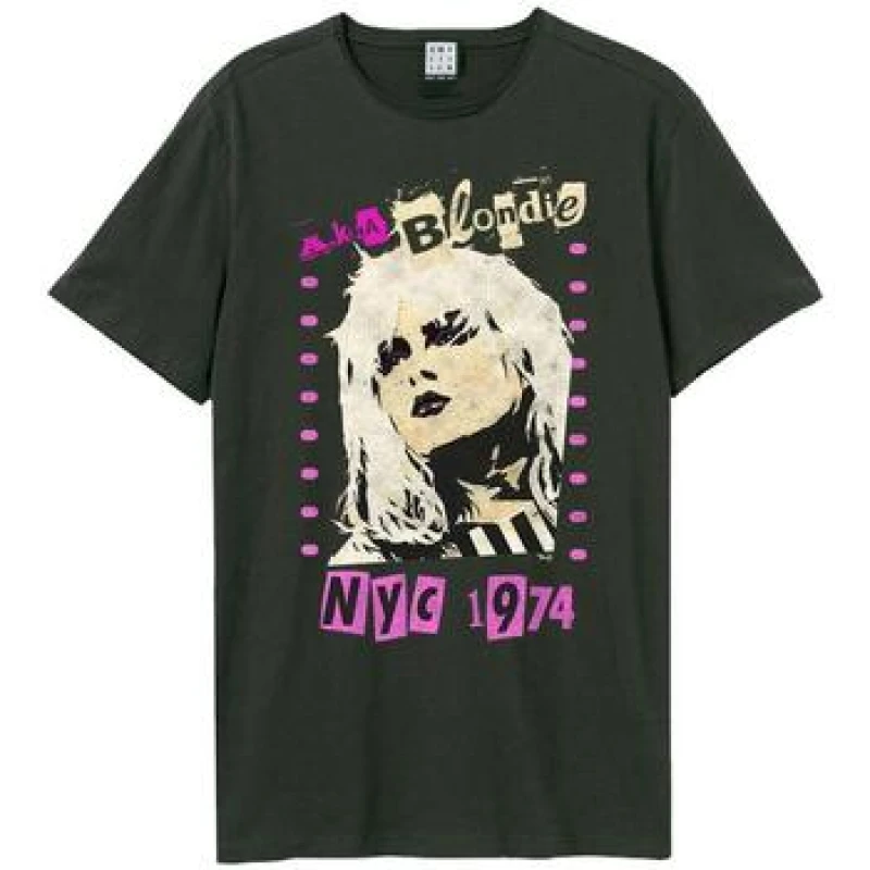 Image of Amplified Amplified Men NYC 1974 Blondie T-Shirt in Charcoal Size: X-Small Charcoal XS Male 5063238008014
