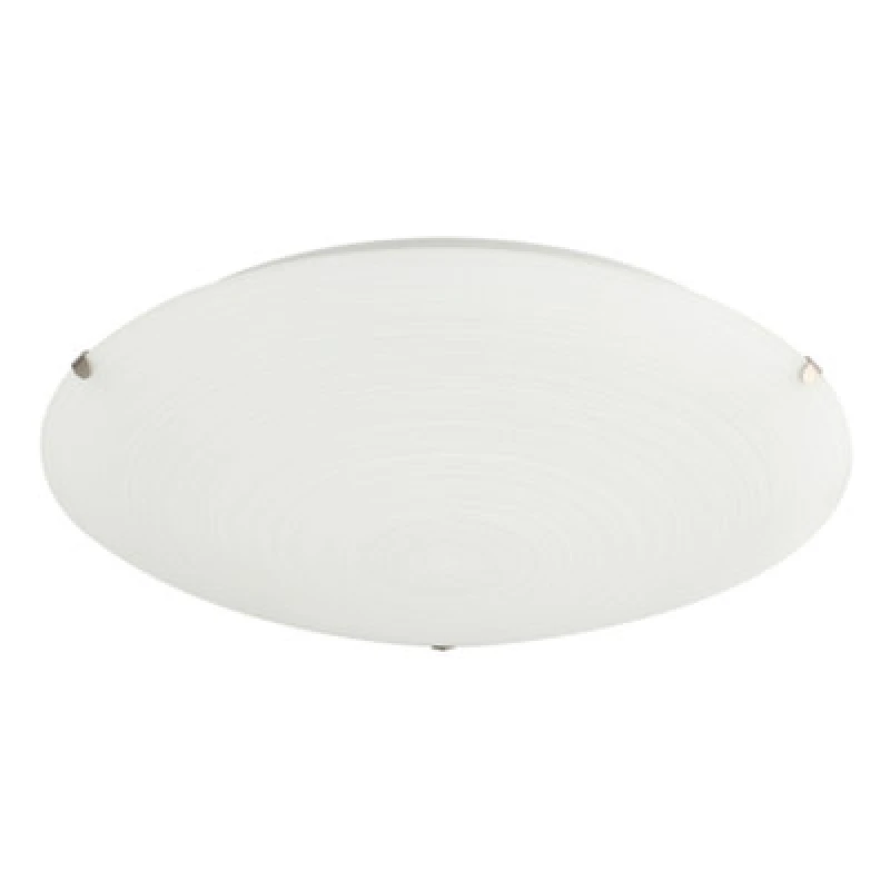 Image of Happy Homewares Frosted White Flush 30Cm Glass Ceiling Light Fitting With Soft Swirl Decoration