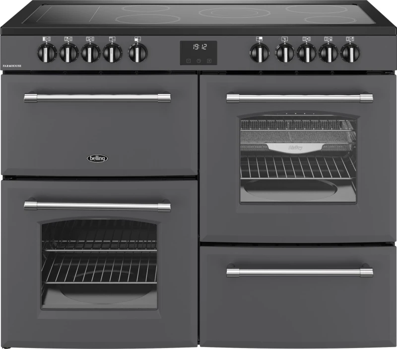 Image of Belling Farmhouse 110E 110cm Electric Range Cooker with Ceramic Hob - Anthracite - A/A Rated