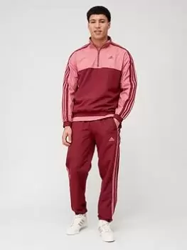 Image of adidas Sportswear 1/4 Zip Woven Tracksuit - Brown, Red/Pink Size M Men