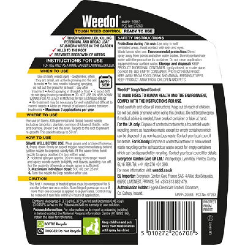 Image of Weedol Tough Weed Killer 1L Liquid