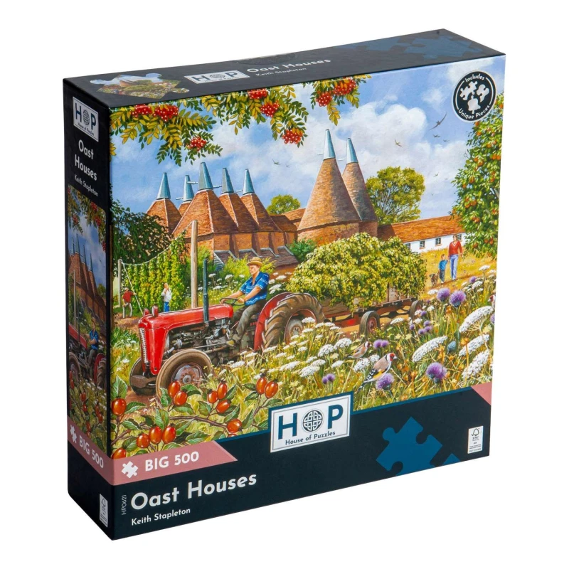 Image of The House Of Puzzles Oast Houses, BIG 500 Piece Jigsaw Puzzle Multi unisex