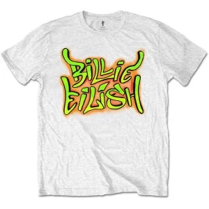 Image of Billie Eilish - Graffiti Unisex Medium T-Shirt - White