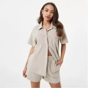 Image of Jack Wills Towelling Short Sleeve Shirt - Beige