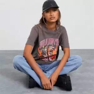 Image of I Saw It First Wild & Free Oversized T-Shirt - Grey