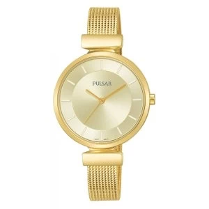Image of Pulsar PH8412X1 Ladies Gold Plated Mesh Bracelet 50M Watch