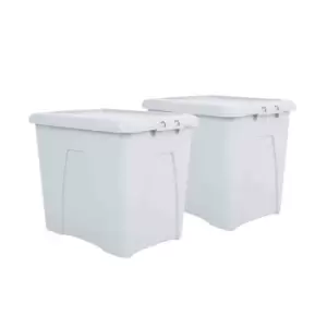 Image of Wham Set 2 Wham Home Upcycle 75L Box & Lid Soft Grey