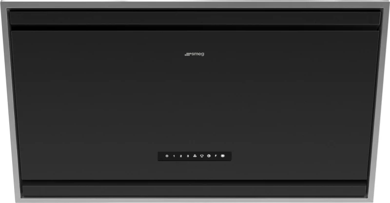 Image of Smeg Universal KV394MB 90cm Angled Chimney Cooker Hood - Matte Black