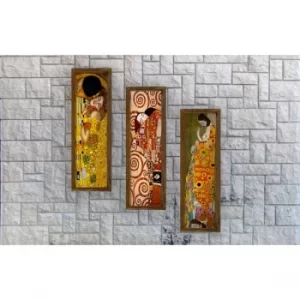 Image of KZM393 Multicolor Decorative Framed MDF Painting (3 Pieces)