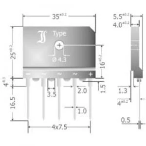 Image of Diode bridge Diotec DBI25 08A SIL 5 800 V 25 A