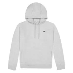 Image of Mens Lacoste SPORT Fleece Hoodie Size 3 - S Grey Chine / Light Grey
