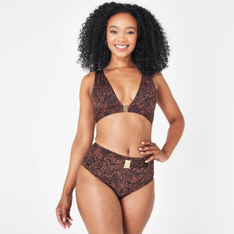 Image of Biba V Front Bikini Top - Brown Brown 6