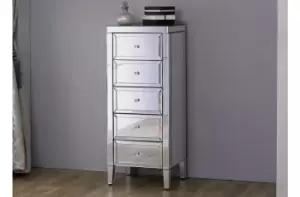 Image of Birlea Valencia Mirror 5 Drawer Narrow Chest