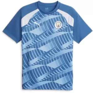 Image of Puma Manchester City Pre Match Shirt 2023 2024 Adults - Blue