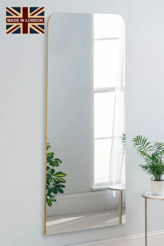 Image of Yearn Mirrors Yearn Mirrors Radius Large Mirror in Gold Gold One Size Unisex 0716053067838