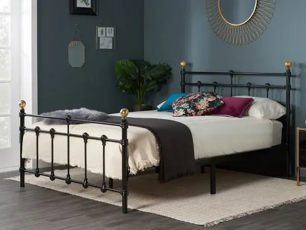 Image of Birlea Atlas 4ft Small Double Black Metal Bed Frame