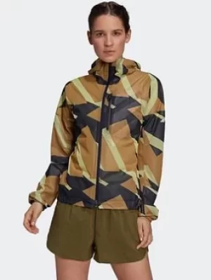 Image of adidas Terrex Agravic Graphic 2.5 Layer Rain Jacket, Brown Size XL Women