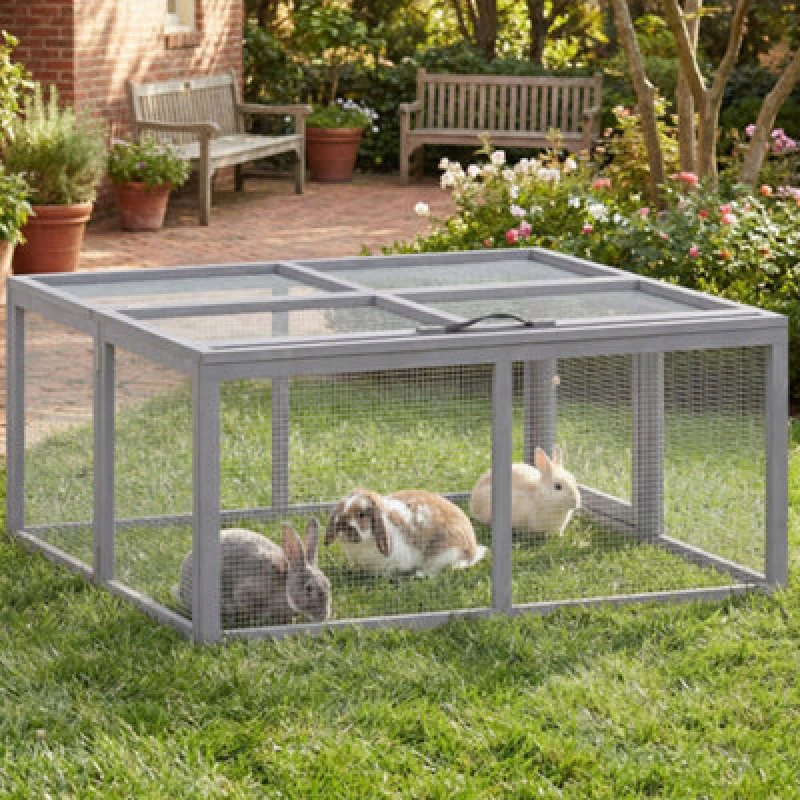 Image of Pawhut Rabbit Hutch Outdoor, Foldable & Portable, Rabbit Cage W/ Open Top