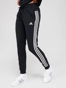 Image of adidas 3 Stripes Single Jersey Cuffed Pants - Black Size M Women