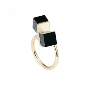 Image of Ladies Karen Millen Gold Plated Geo Cube Ring Size SM